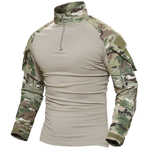 Men Military Tactical T-shirt Long Sleeve SWAT Soldiers Combat T Shirt Airsoft Clothes Man's US Army Shirts No Pads-4